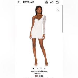 MAJORELLE white dress, size small, worn once from revolve